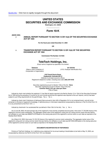 Thumbnail TTEC 10-K Annual Report 
