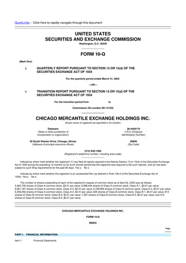 Thumbnail CME Group 10-Q Quarterly Report FY 