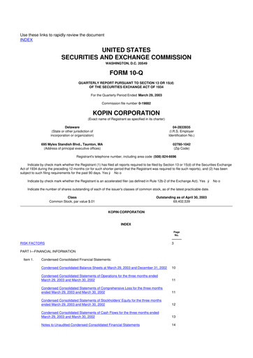 Thumbnail Kopin Corporation
 10-Q Quarterly Report FY 