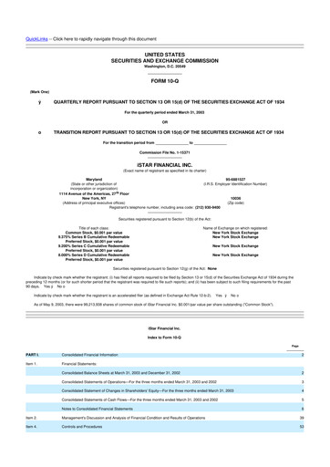 Thumbnail Safehold
 10-Q Quarterly Report FY 
