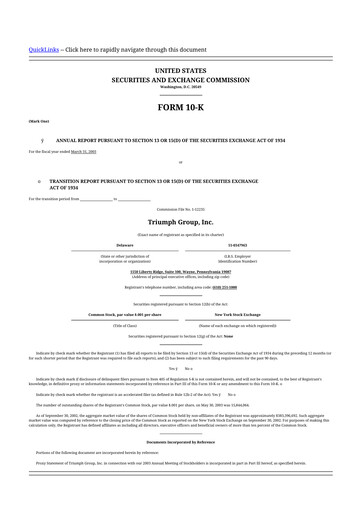 Thumbnail Triumph Group
 10-K Annual Report 