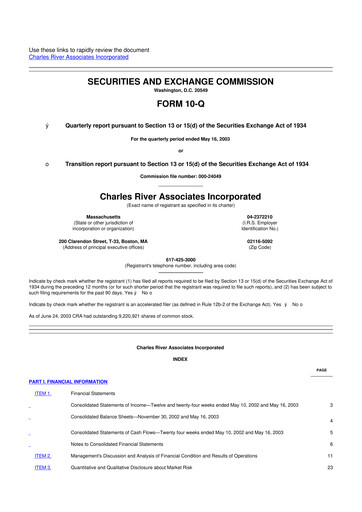 Thumbnail CRA International
 10-Q Quarterly Report FY 