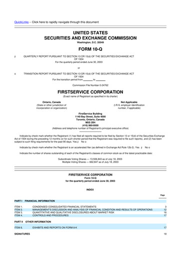 Thumbnail Colliers International 10-Q Quarterly Report FY 