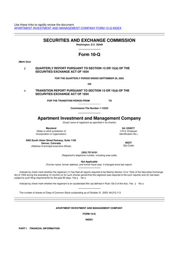 Thumbnail Aimco 10-Q Quarterly Report FY 