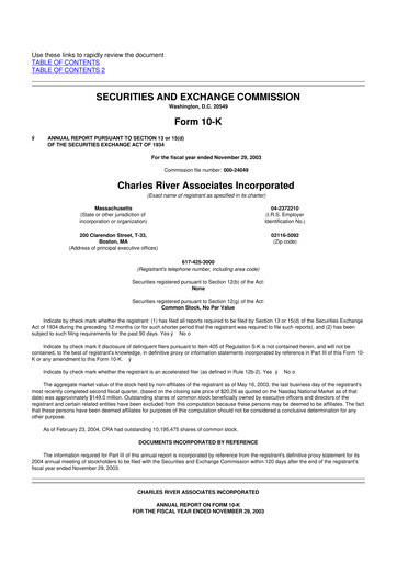 Thumbnail CRA International
 10-K Annual Report 