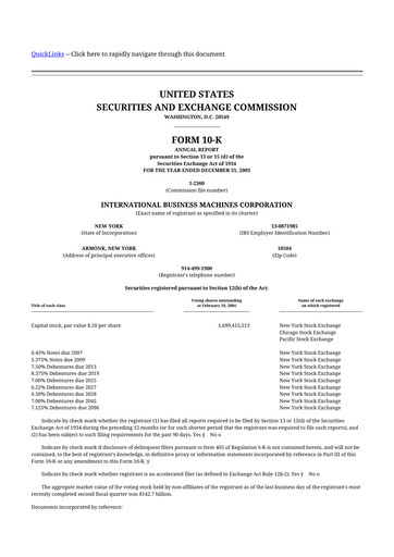 Thumbnail IBM 10-K Annual Report 