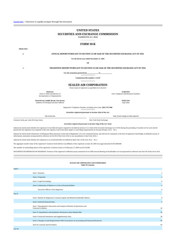 Thumbnail Sealed Air
 10-K Annual Report 