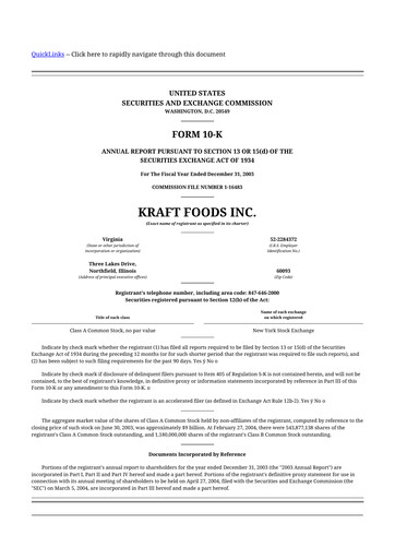 Thumbnail Mondelez International 10-K Annual Report 