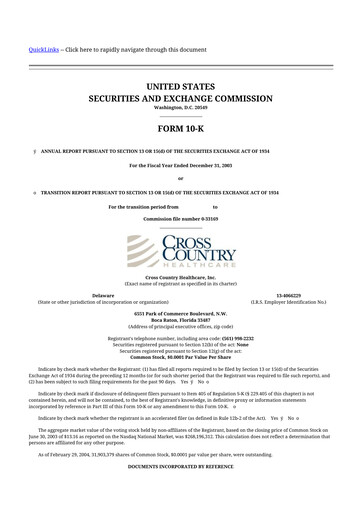 Thumbnail Cross Country Healthcare 10-K Annual Report 