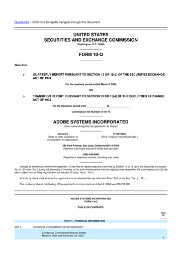 Vorschaubild Adobe 10-Q Quartalsbericht  