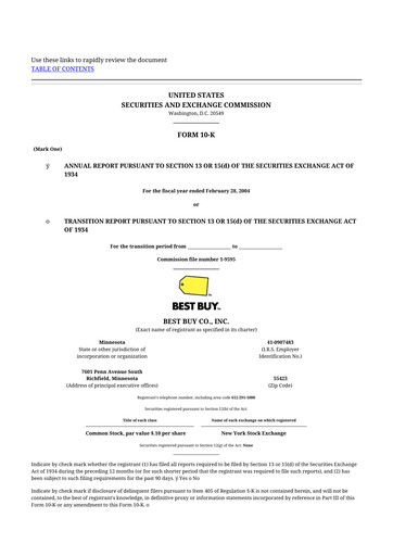 Thumbnail Best Buy 10-K Annual Report 