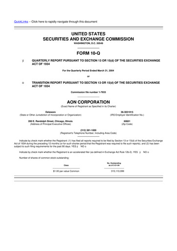 Thumbnail Aon 10-Q Quarterly Report FY 