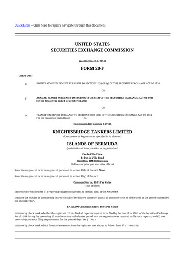 Thumbnail Golden Ocean Group 20-F Annual Report 