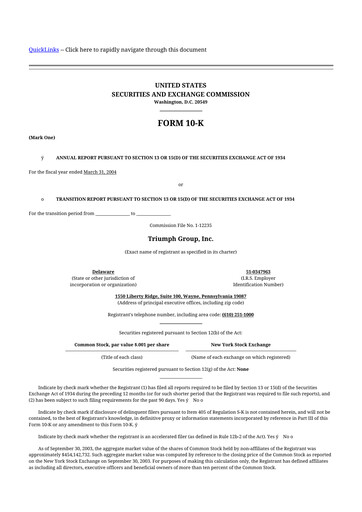 Thumbnail Triumph Group
 10-K Annual Report 