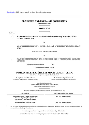 Thumbnail Cemig 20-F Annual Report 