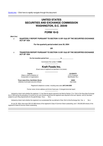 Thumbnail Mondelez International 10-Q Quarterly Report FY 