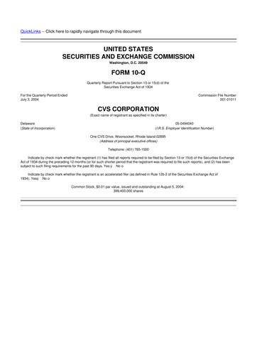 Thumbnail CVS Health 10-Q Quarterly Report FY 