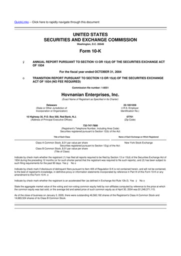 Thumbnail Hovnanian Enterprises
 10-K Annual Report 