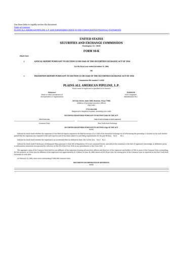 Thumbnail Plains All American Pipeline 10-K Annual Report 