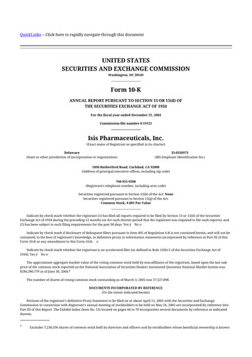 Thumbnail Ionis Pharmaceuticals
 10-K Annual Report 