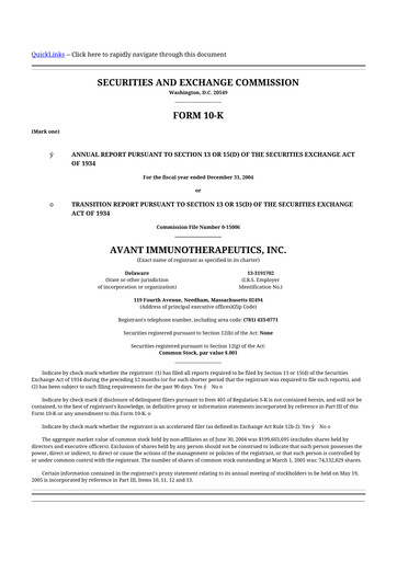 Thumbnail Celldex Therapeutics 10-K Annual Report 