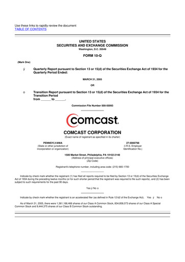 Vorschaubild Comcast 10-Q Quartalsbericht  