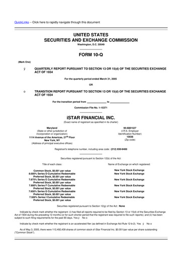 Thumbnail Safehold
 10-Q Quarterly Report FY 