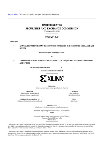 Thumbnail Xilinx 10-K Annual Report 
