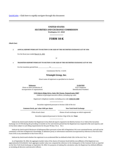 Thumbnail Triumph Group
 10-K Annual Report 