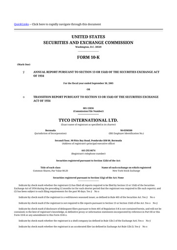 Thumbnail Johnson Controls
 10-K Annual Report 