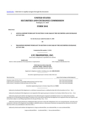 Thumbnail LTC Properties 10-K Annual Report 