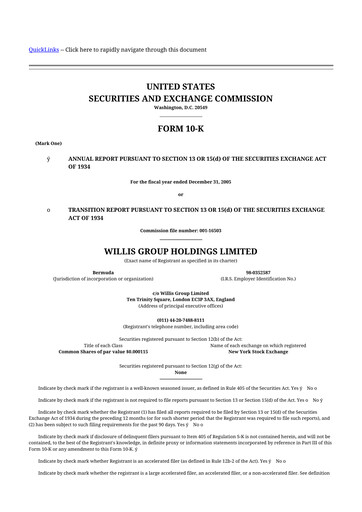 Thumbnail Willis Towers Watson  10-K Annual Report 