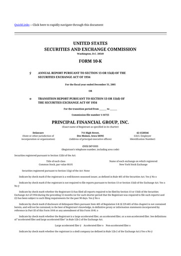 Thumbnail Principal Financial Group 10-K Annual Report 