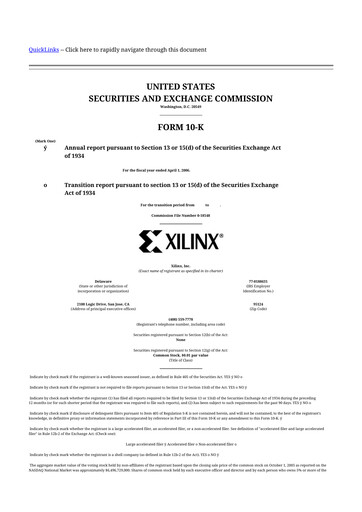 Thumbnail Xilinx 10-K Annual Report 
