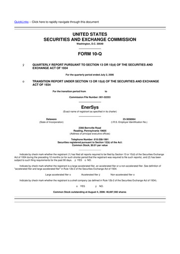 Thumbnail EnerSys 10-Q Quarterly Report FY 