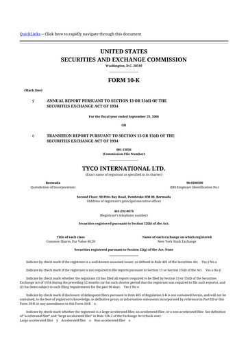 Thumbnail Johnson Controls
 10-K Annual Report 