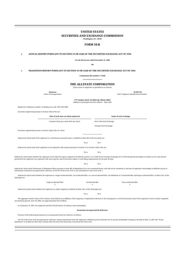 Thumbnail Allstate 10-K Annual Report 