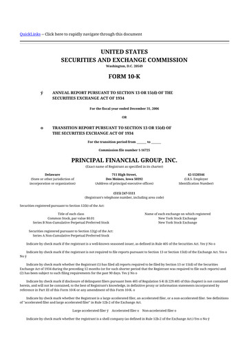 Thumbnail Principal Financial Group 10-K Annual Report 