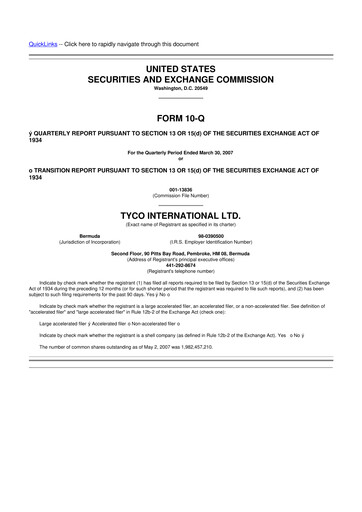 Thumbnail Johnson Controls
 10-Q Quarterly Report FY 