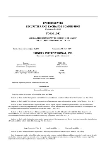 Thumbnail Brinker International
 10-K Annual Report 