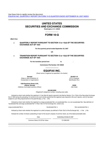 Vorschaubild Equifax 10-Q Quartalsbericht  