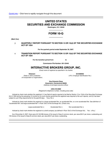 Thumbnail Interactive Brokers
 10-Q Quarterly Report FY 