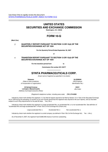 Thumbnail Madrigal Pharmaceuticals
 10-Q Quarterly Report FY 