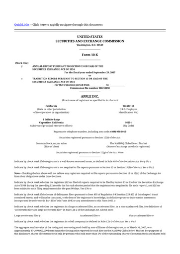 Thumbnail Apple 10-K Annual Report 