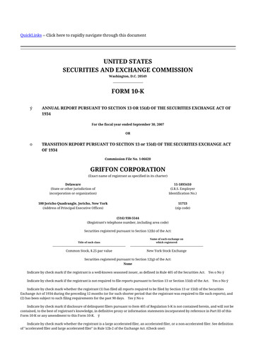 Thumbnail Griffon Corporation
 10-K Annual Report 