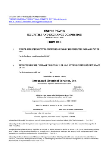 Thumbnail IES Holdings 10-K Annual Report 