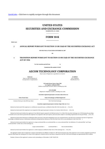 Thumbnail AECOM 10-K Annual Report 