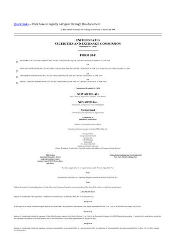 Thumbnail Novartis 20-F Annual Report 