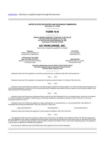 Thumbnail ACI Worldwide
 10-K Annual Report 