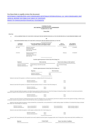 Thumbnail Huntsman Corporation
 10-K Annual Report 